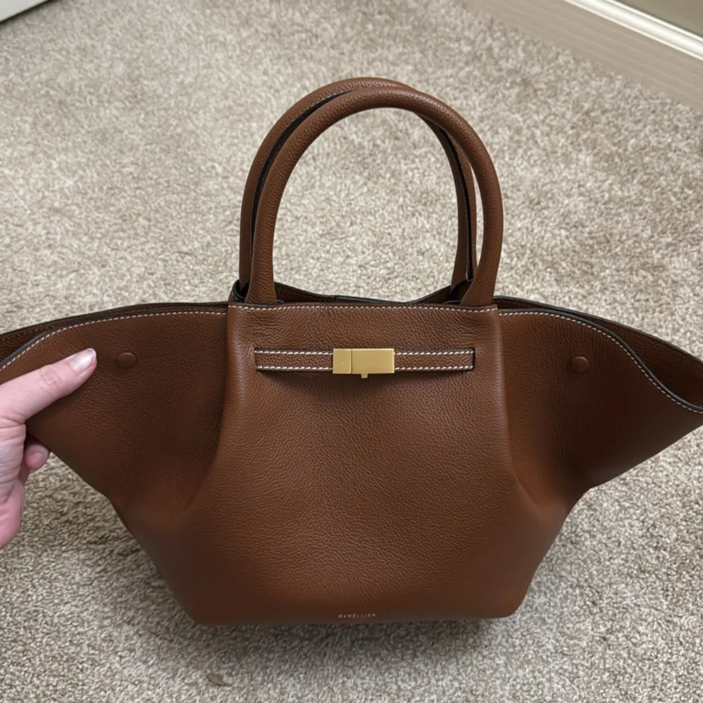 DeMellier Brown Gold Accent Tote - Picture 3 of 7